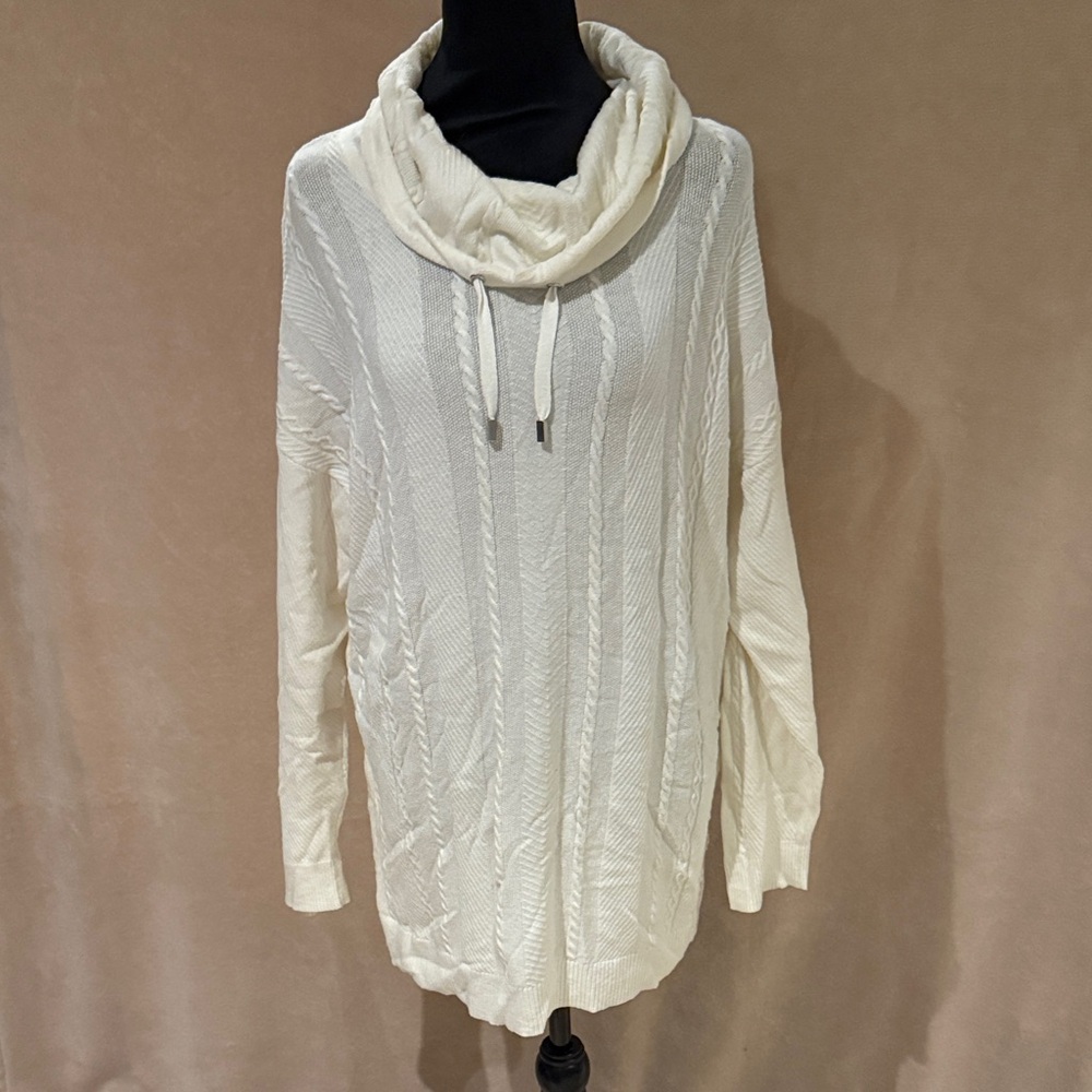 Chico's Ivory Cowl Neck Sweater
